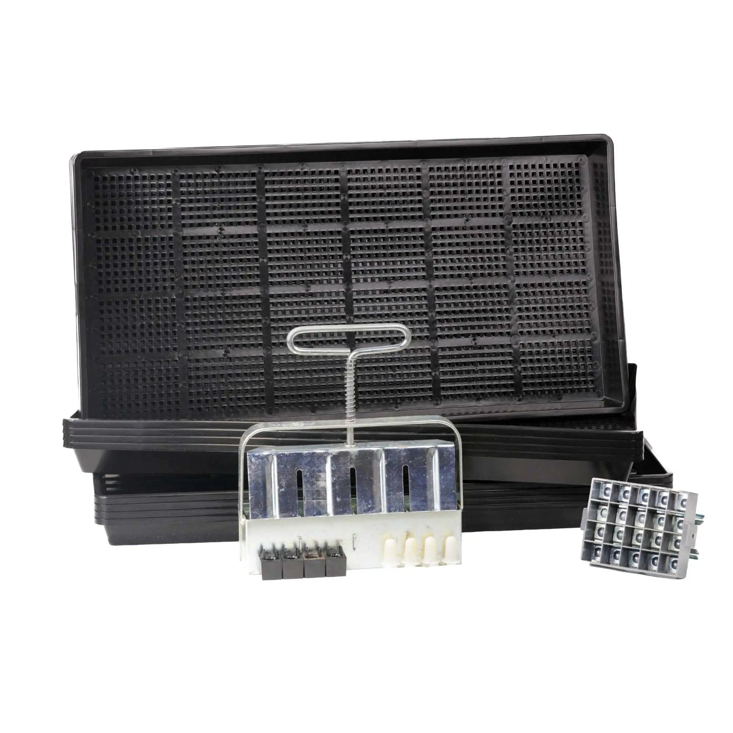 Soil Blocking Starter Kit with Blockers from Bootstrap Farmer tray kit with black perforated tray on Tampa Home & Garden Store