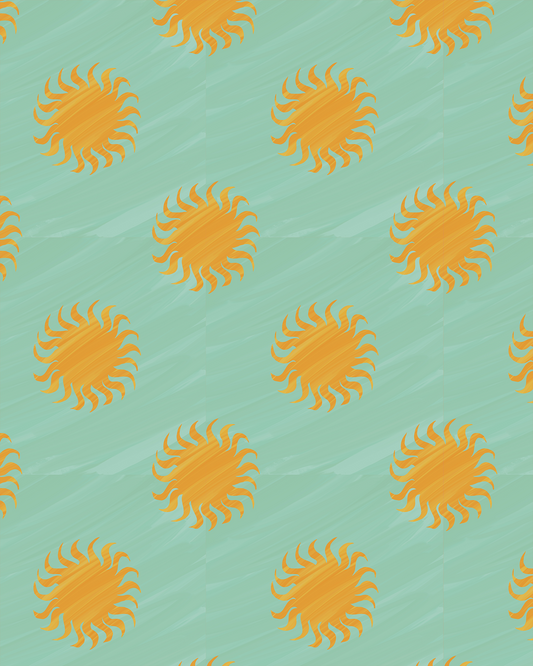 Sol Wallpaper, mint and yellow - Tampa Home & Garden Store