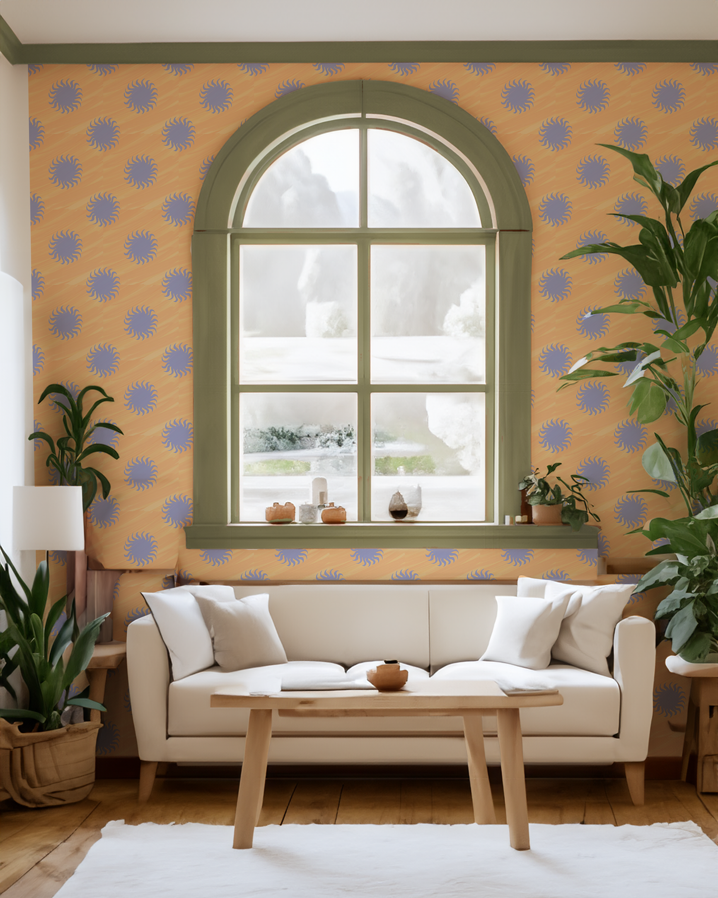Sol Wallpaper, peach and lavender - Tampa Home & Garden Store
