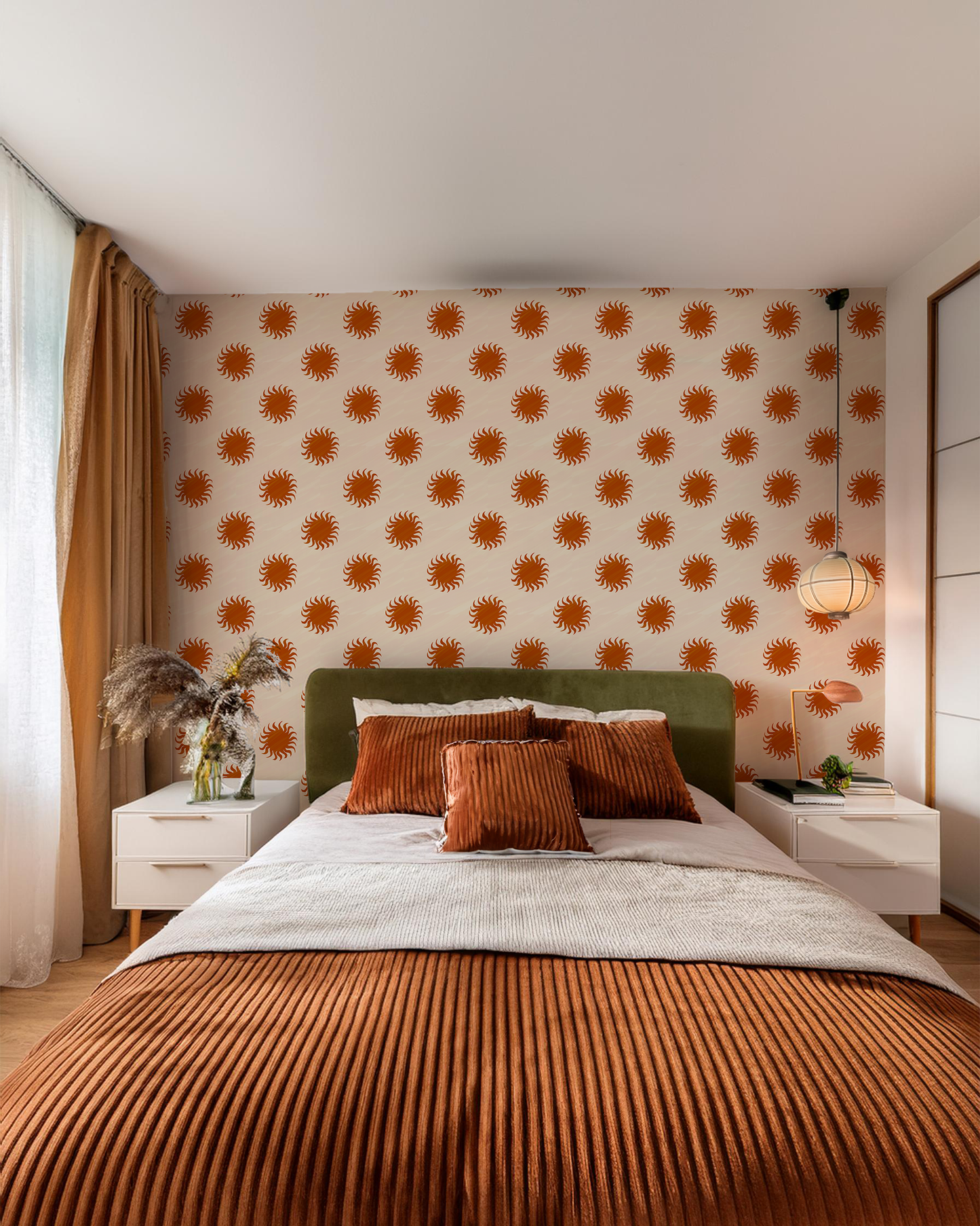 Sol Wallpaper, tan and rust - Tampa Home & Garden Store