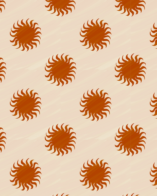 Sol Wallpaper, tan and rust - Tampa Home & Garden Store