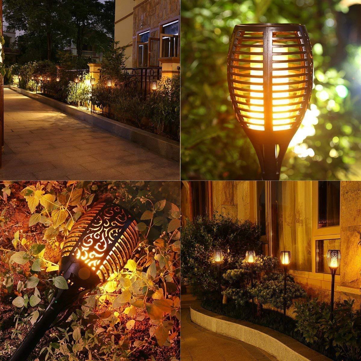 SolaFlame® | 96LED Flickering Flame Outdoor Solar Light | Dusk to Dawn | 2-Pack - Tampa Home & Garden Store