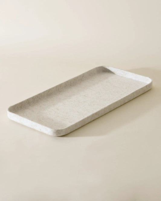 Long Tray Lid for Sculpted Bin Storage marble white stone look with speckled texture on Tampa Home & Garden Store