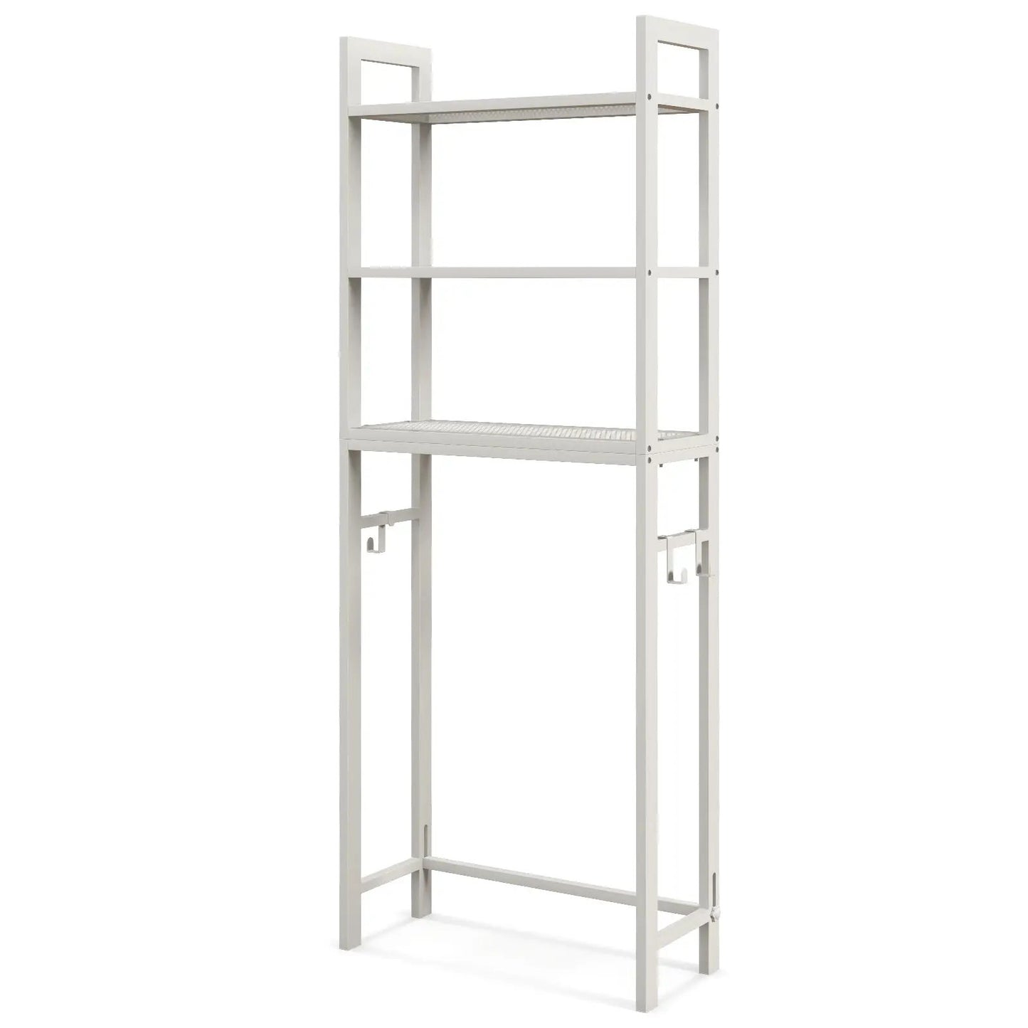 Over-The-Toilet Storage Shelf Space Saving Metal Bathroom Organizer Hooks-Gray - Tampa Home & Garden Store