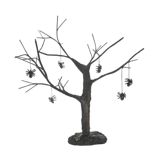 Spider Tree Halloween decor with hanging black spiders on a tree base by Country Christmas Loft on Tampa Home & Garden Store