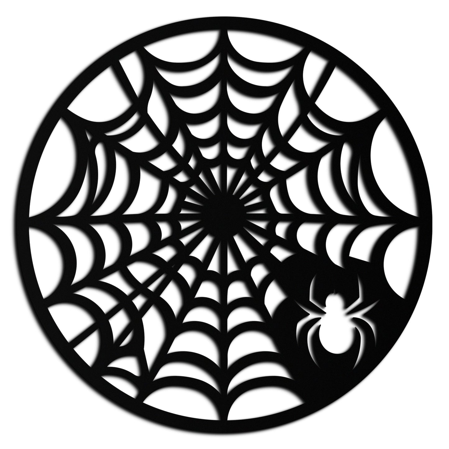 Spider Web Metal Wall Art – Round Halloween Spider Decoration- KAF372 - Tampa Home & Garden Store