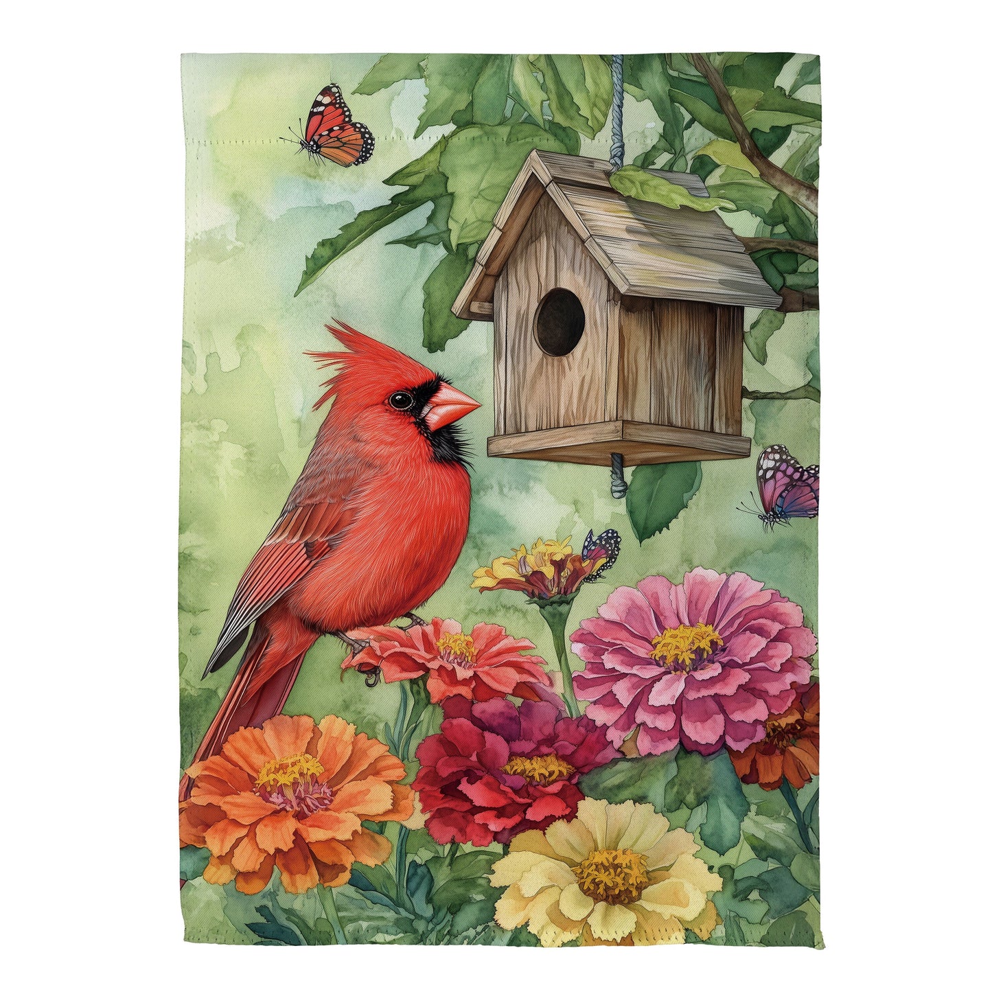 Spring Cardinal Time Suede Garden Flag - Tampa Home & Garden Store