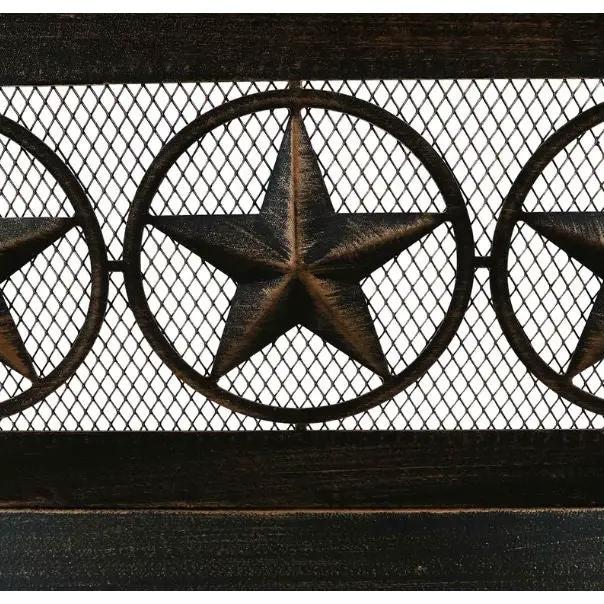 Outdoor Fire Pit square steel wood burning with star design HomePacific on Tampa Home & Garden Store
