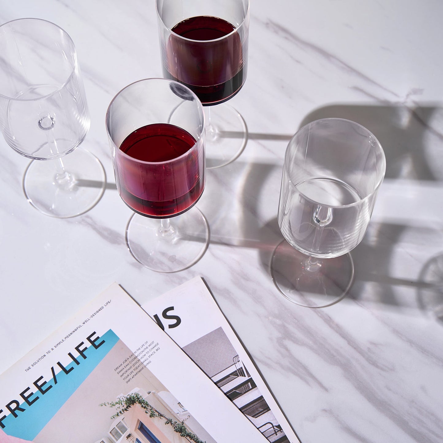 Barcelona Acrylic Stemmed Wine Glasses Set of 8