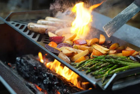 Stahl Grill Plates For Fire Pit Cooking steel grill plates with asparagus on Tampa Home & Garden Store