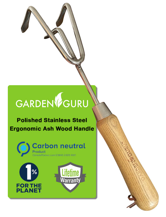 Stainless Steel Garden Cultivator (classic wood handle) - Tampa Home & Garden Store