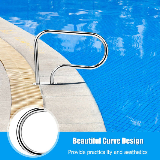 Stainless Steel Swimming Pool Hand Rail with Base Plate - Tampa Home & Garden Store