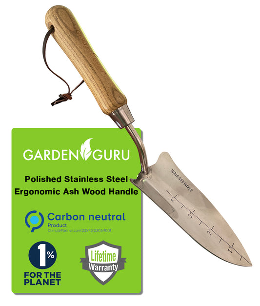 Stainless Steel Transplanter Trowel (classic wood handle) - Tampa Home & Garden Store