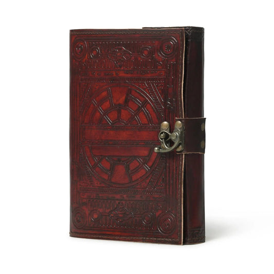 Star Wars leather journal dark brown embossed cover by Classy Leather Bags with metal clasp on Tampa Home & Garden Store