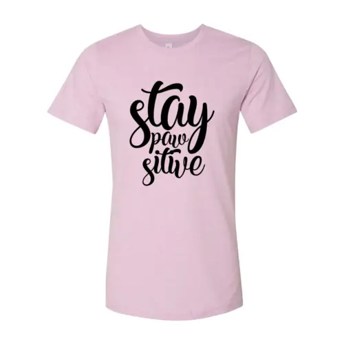 Stay Paw Sitive T-shirt pink premium cotton tee by Furr Baby Gifts on Tampa Home & Garden Store