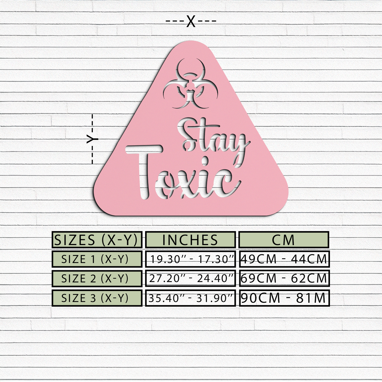 Stay Toxic Warning Sign Metal Wall Art – Bold Caution Style Decor - KAFGP109 - Tampa Home & Garden Store