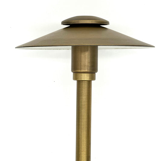 Stelvio Antique Brass Adjustable Path Light Low Voltage Outdoor Lighting - Tampa Home & Garden Store