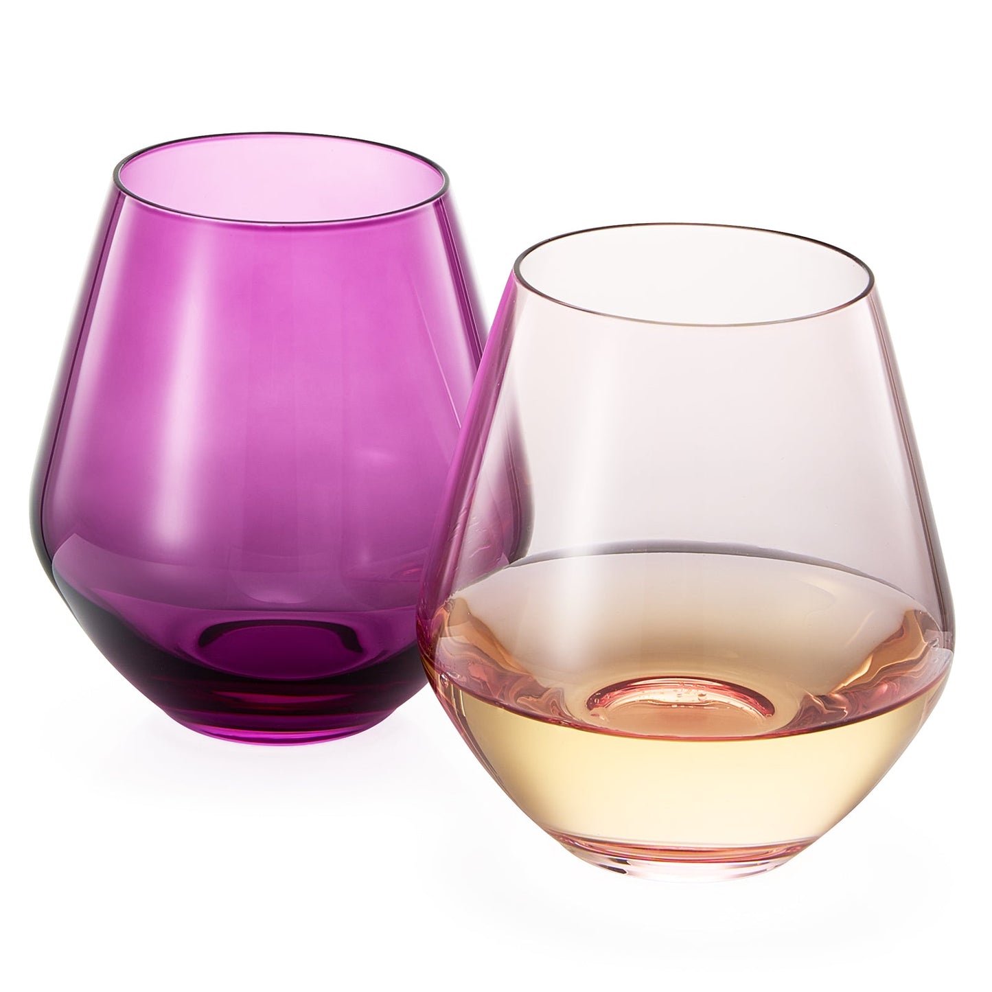 Flora Stemless Wine Glasses Set of Two Pieces
