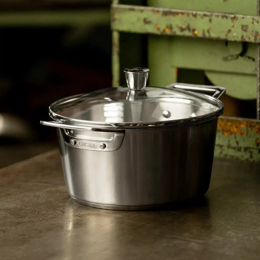 CRISTEL 1826 stock pot with glass lid, stainless steel cookware CRISTEL USA on Tampa Home & Garden Store
