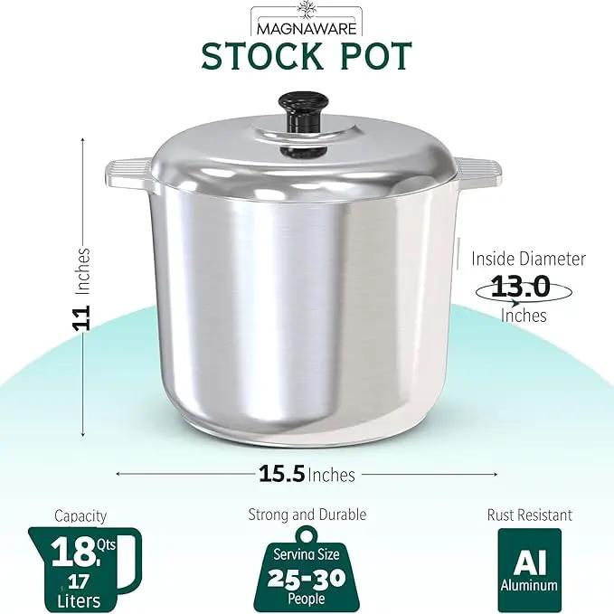 Magnaware aluminum stock pot with lid, 18 quarts capacity on Tampa Home & Garden Store