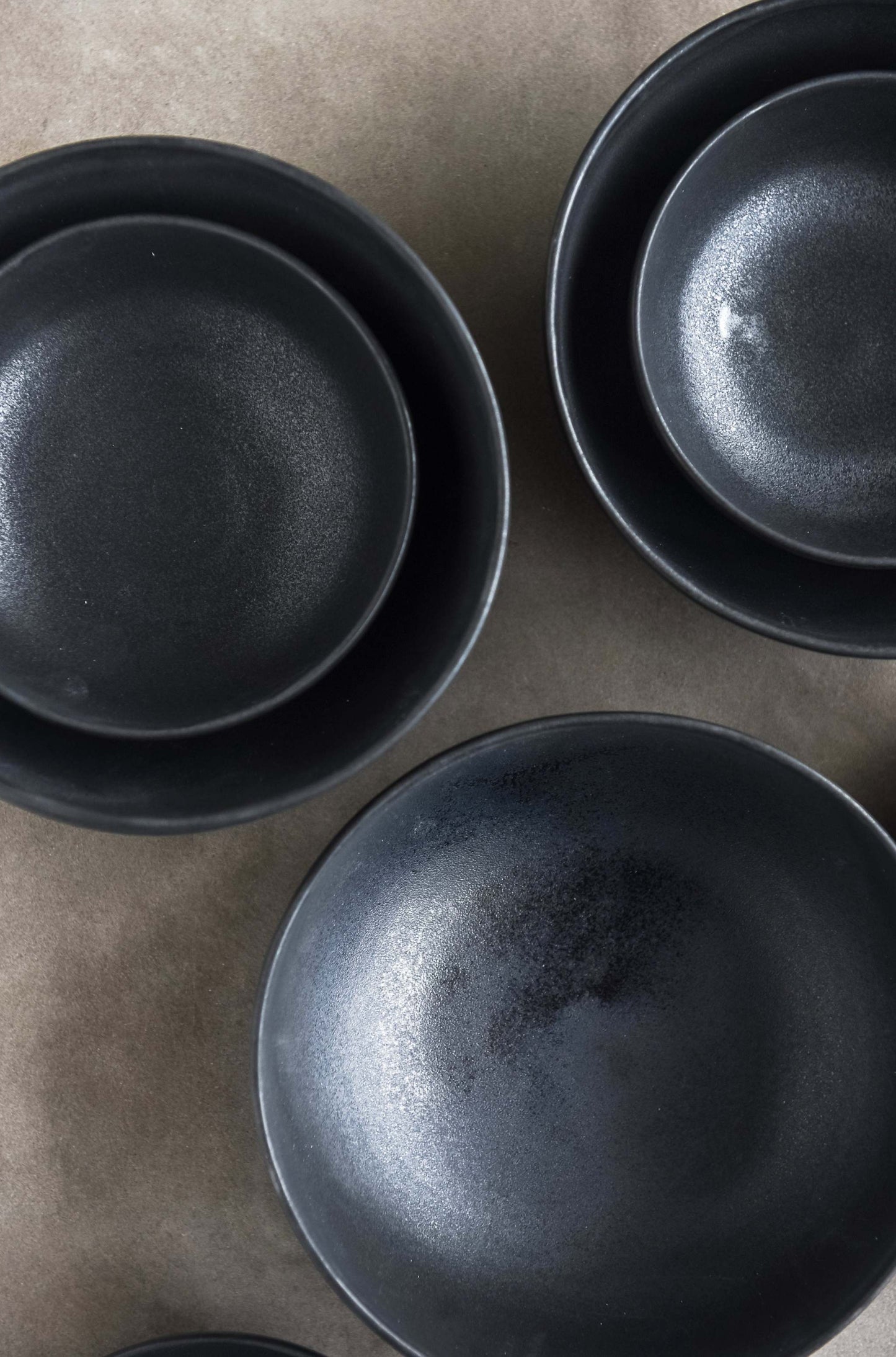 Black Matte Stoneware Bowl and Artisanal Glaze