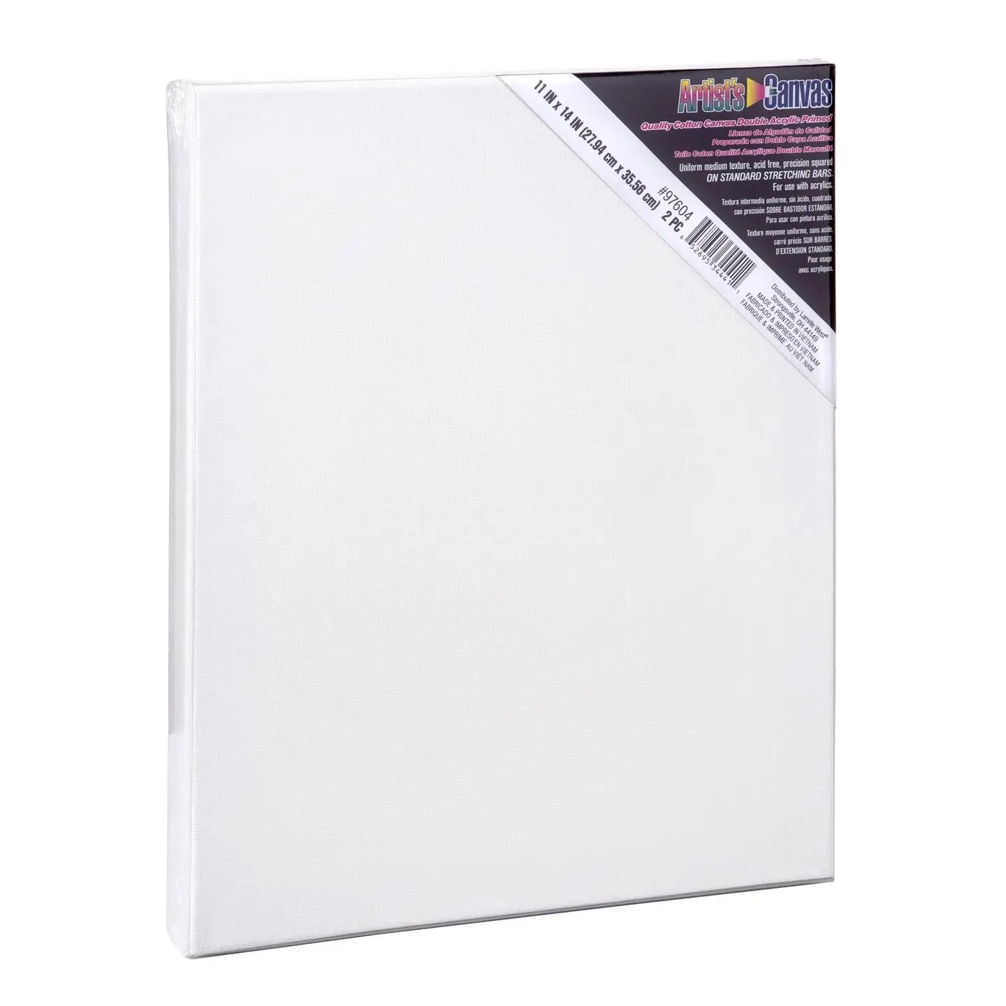 Stretched canvas 11 x 14 inches, 2 pack, white cotton with diagonal label on Tampa Home & Garden Store