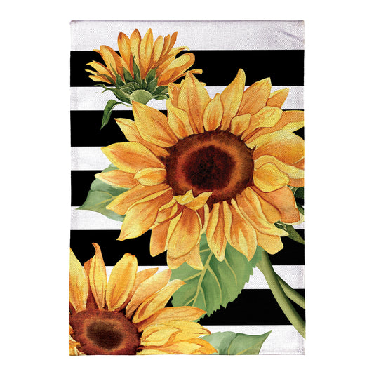 Striped Sunflowers Burlap Garden Flag - Tampa Home & Garden Store