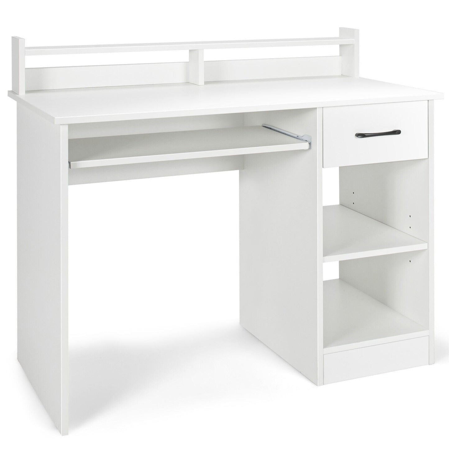 Study Laptop Table with Drawer and Keyboard Tray-Black - Tampa Home & Garden Store