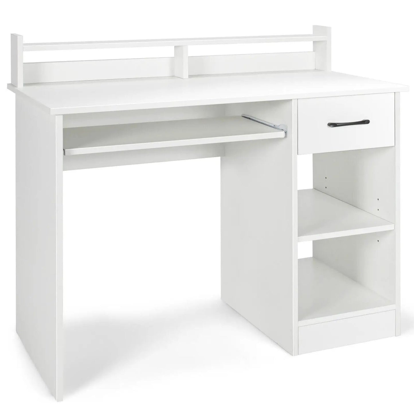 Study Laptop Table with Drawer and Keyboard Tray-Black - Tampa Home & Garden Store