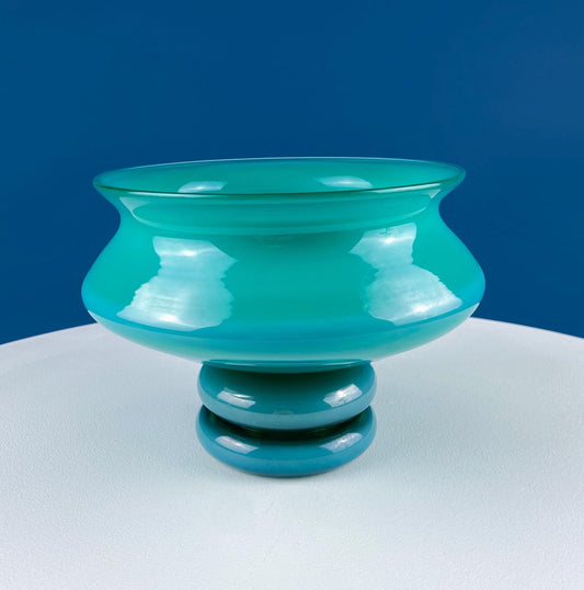 Stunning Jade Color Hand Blown Glass Footed Bowl. Semi-Opaque Glass Modern Glass Art. Modern Home Decor. Interior Design Ideas. Gift for Him - Tampa Home & Garden Store