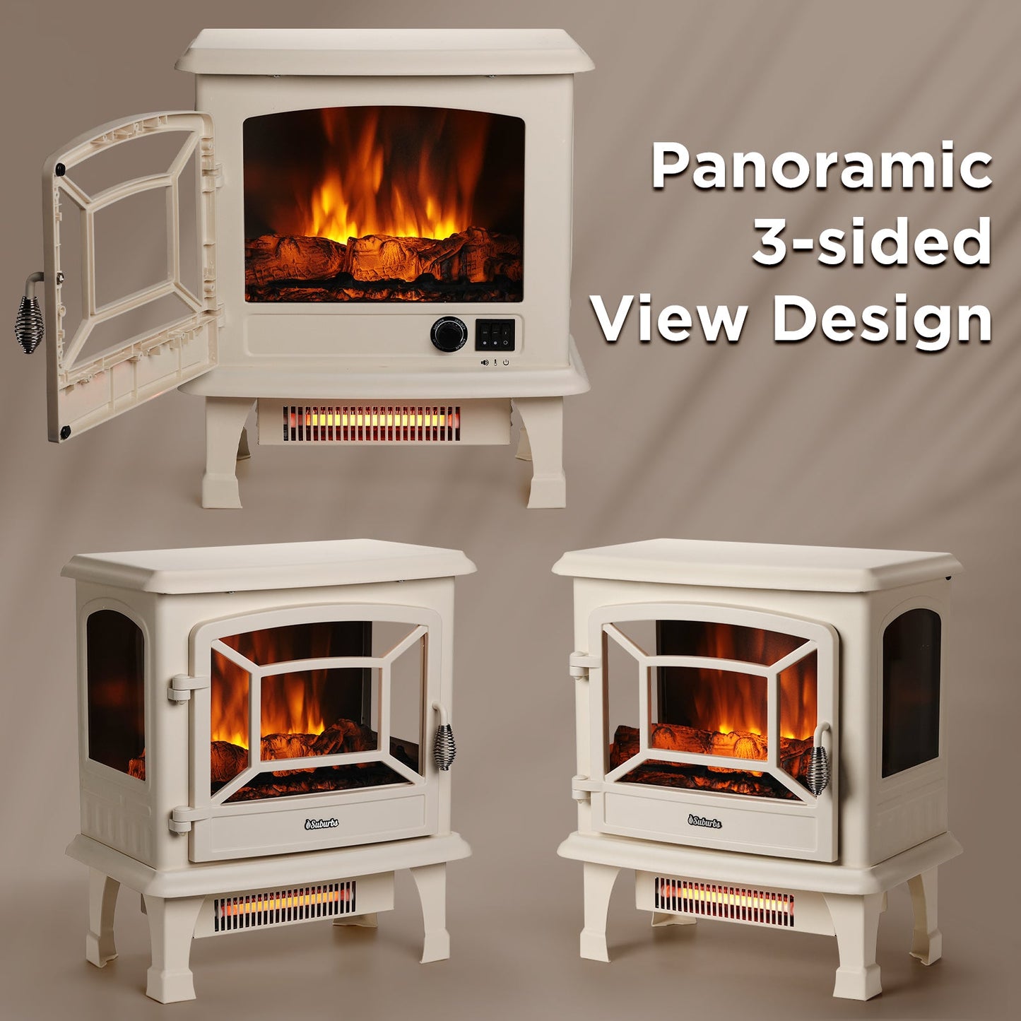 Suburbs TS20-SD Electric Fireplace Stove Heater with Sound - Tampa Home & Garden Store