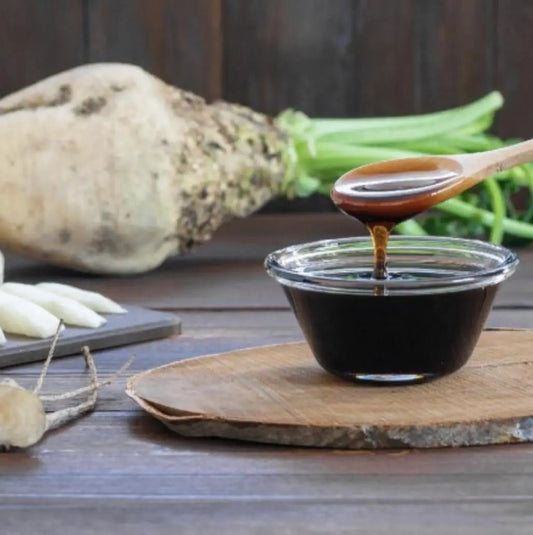 Sugar beet seeds non-GMO heirloom 250 pack with beet root and dark syrup on wooden board on Tampa Home & Garden Store