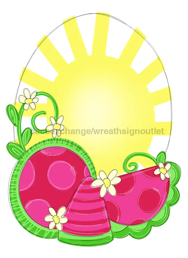 Watermelon door hanger 22-inch wood sign with bright pink watermelon and sun motif DecoExchange on Tampa Home & Garden Store