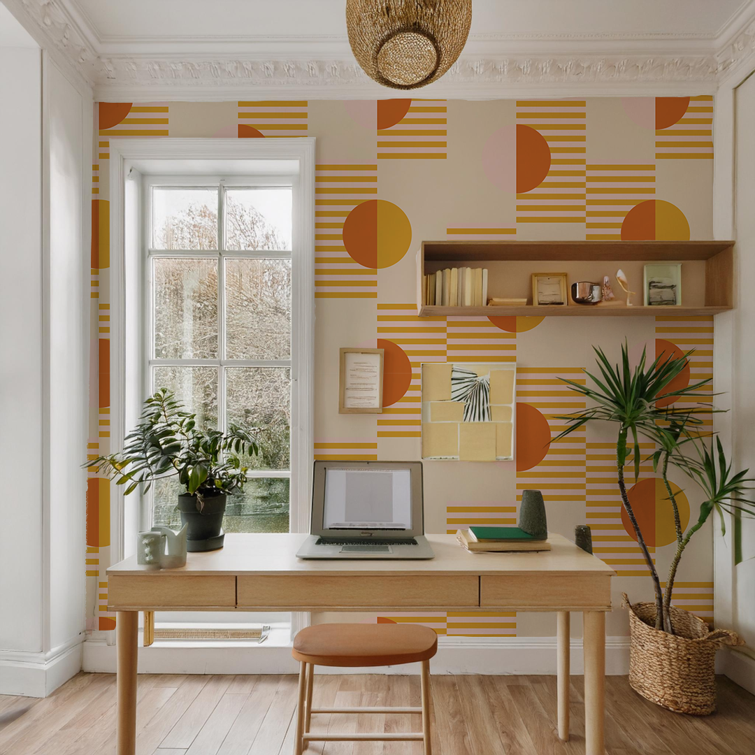 Summer Suns Wallpaper, yellow and orange - Tampa Home & Garden Store