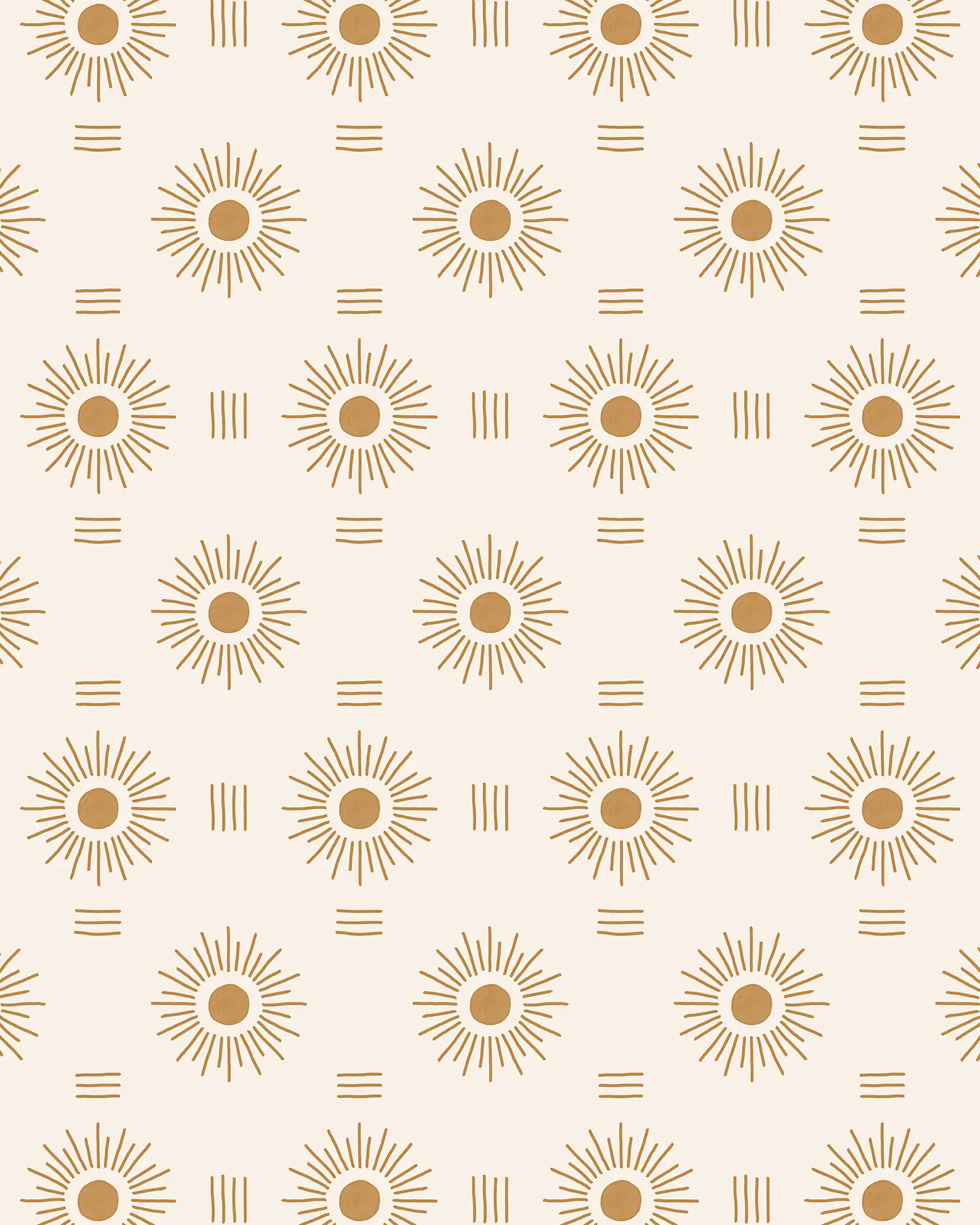 Sun Rays Wallpaper, off-white and mustard - Tampa Home & Garden Store