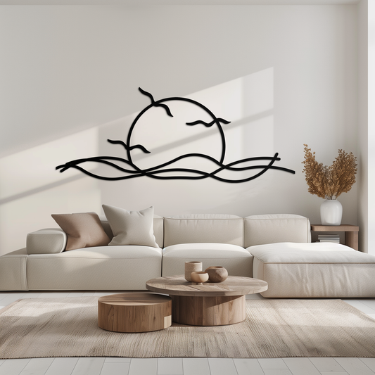 Sunset Metal Wall Art – Sunset Silhouette Steel Decor for Nature-Inspired Interiors- KAF331 - Tampa Home & Garden Store