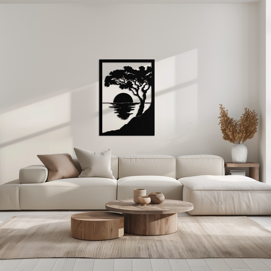 Sunset Tree Metal Wall Art - Nature-Inspired Steel Wall Decor - KAF047 - Tampa Home & Garden Store