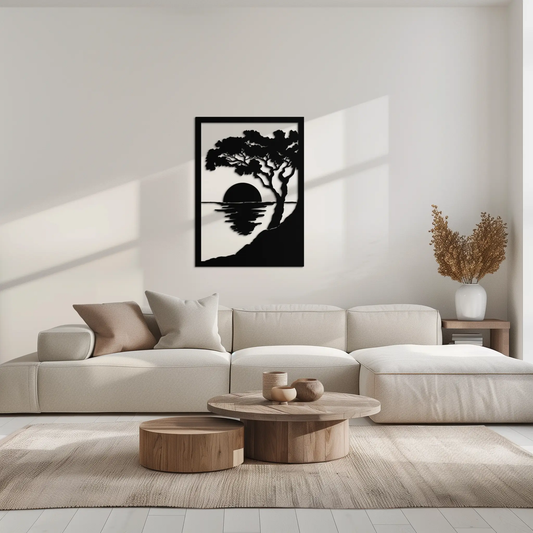 Sunset Tree Metal Wall Art - Nature-Inspired Steel Wall Decor - KAF047 - Tampa Home & Garden Store
