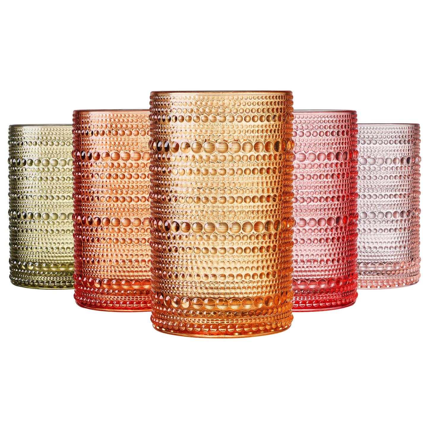 Fortuna Hobnail Highball Glasses Set of 5