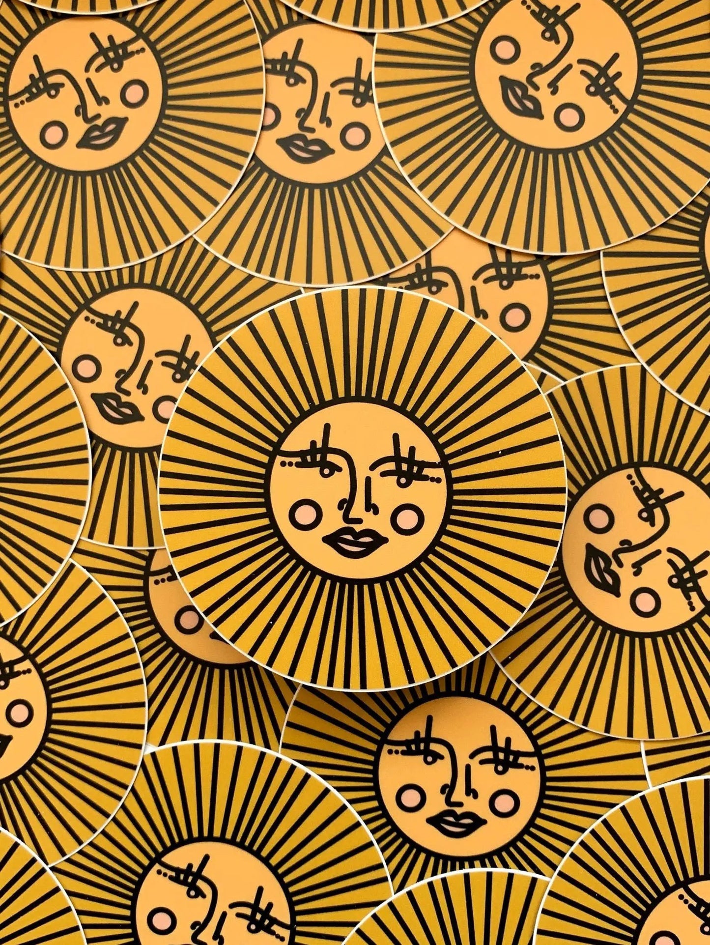Sunshine Sun vinyl sticker orange-yellow, waterproof matte decorative sticker on Tampa Home & Garden Store