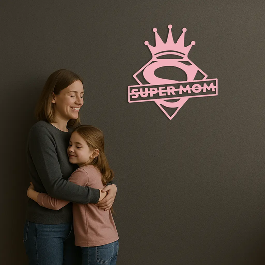 Super Mom Crown Metal Wall Art – Heroic Decorative Design - KAFGP068 - Tampa Home & Garden Store