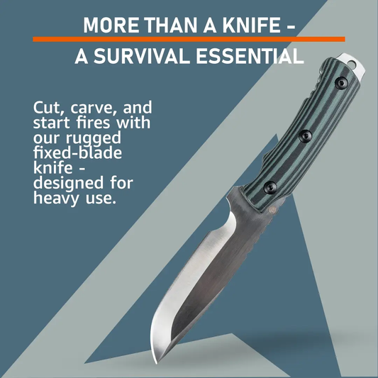 Survival knife with 9CR18MOV steel blade and handle by Emerge Survival on Tampa Home & Garden Store