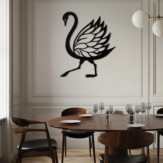 Swan Metal Wall Art – Graceful Swan Silhouette Steel Decor for Elegant and Nature-Inspired Spaces- KAF335 - Tampa Home & Garden Store