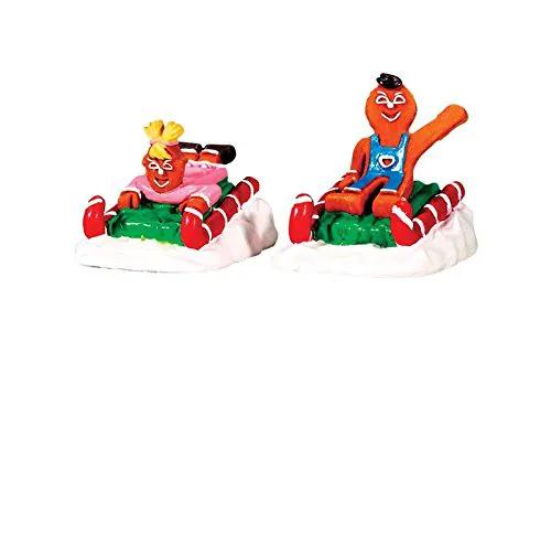 Sweet Sledding Gingerbread Figurines set of 2 on sleds by The Country Christmas Loft on Tampa Home & Garden Store