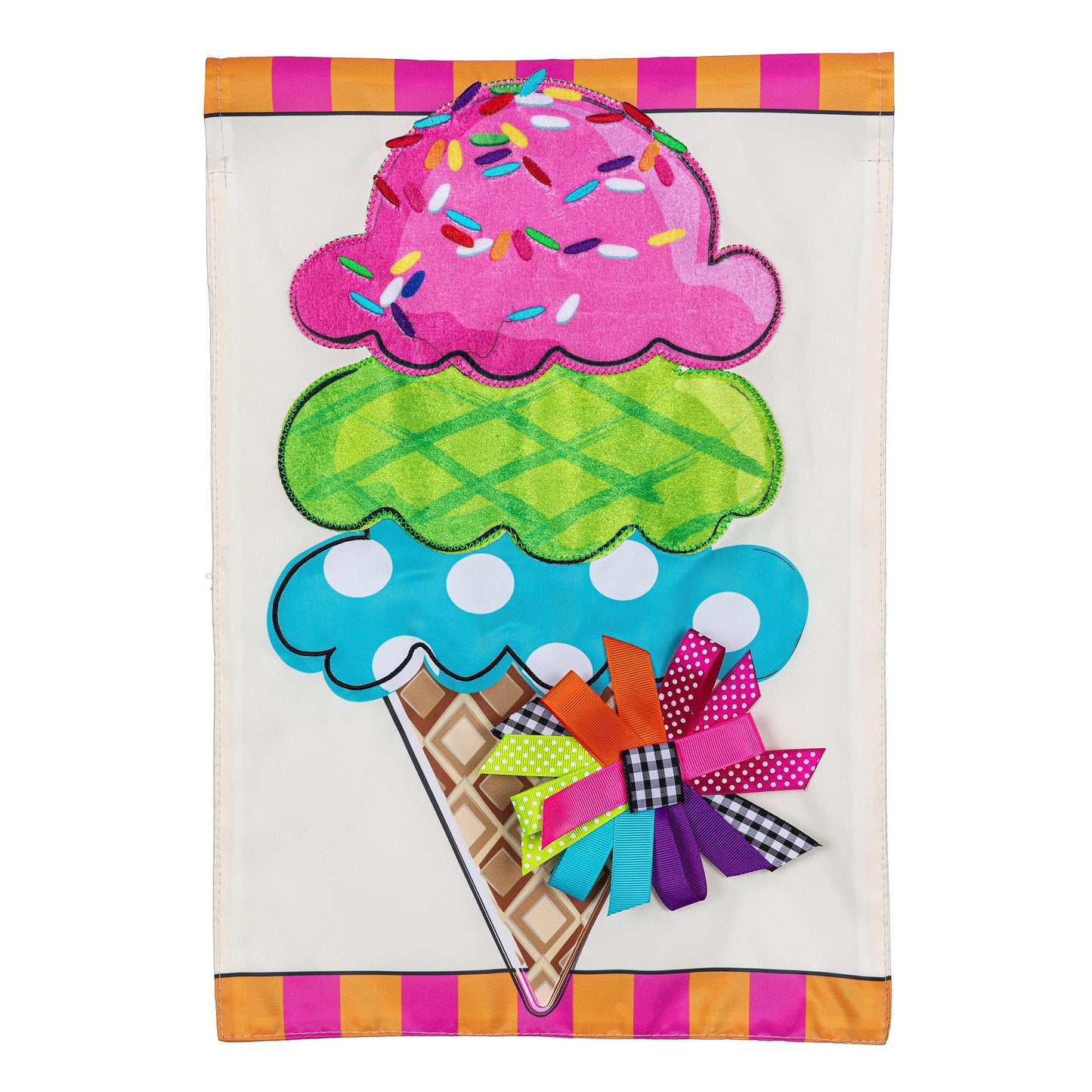 Sweet Summer Ice Cream Applique Garden Flag - Tampa Home & Garden Store