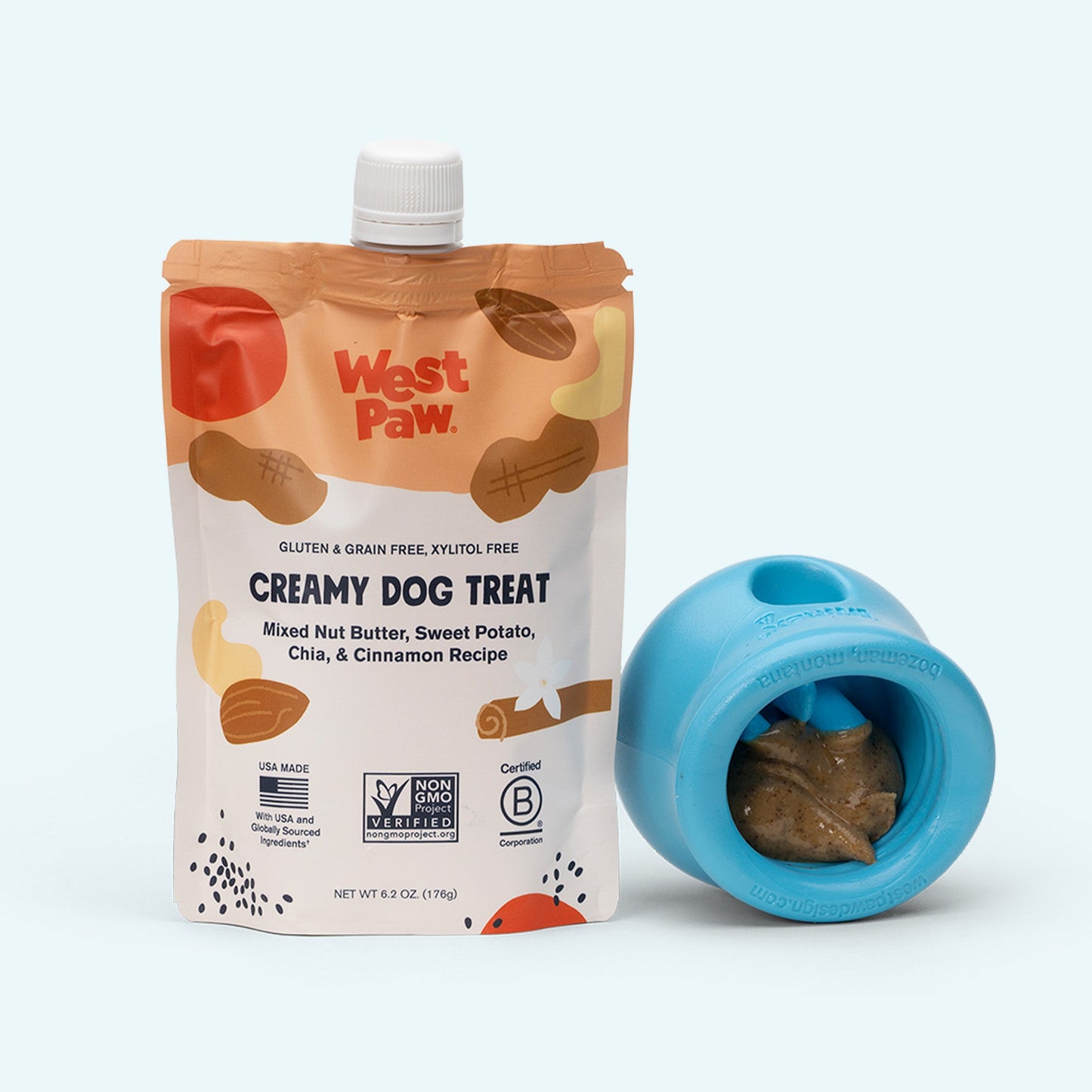 West Paw Creamy Dog Treat pouch with Nut Butter, Sweet Potato & Chia Seed on Tampa Home & Garden Store