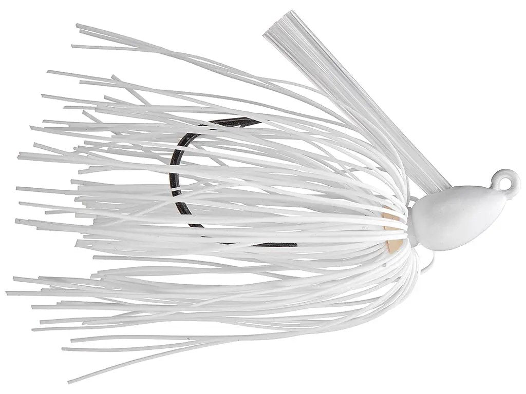 Weedless Swim Jig with White Skirt and Nickel Hook 4x4bassjigs on Tampa Home & Garden Store