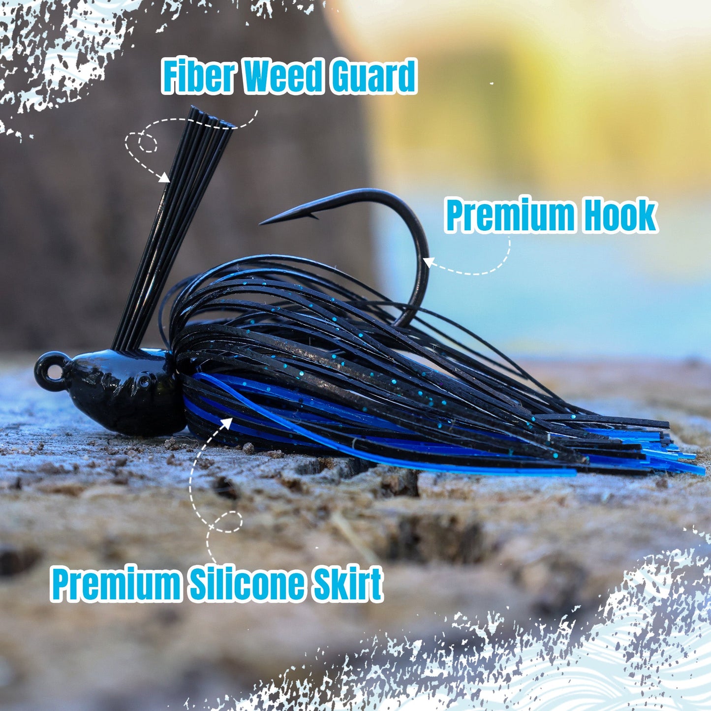 Reaction Tackle Lead Swim Jigs set with premium silicone skirts and fiber weed guard for bass on Tampa Home & Garden Store