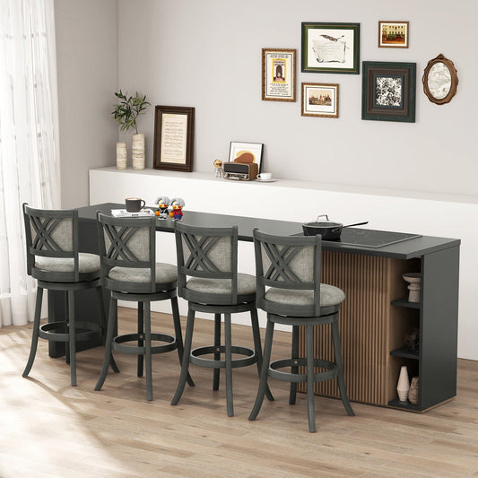 Swivel Bar Stools Set of 2 with Soft-padded Back and Seat - Tampa Home & Garden Store