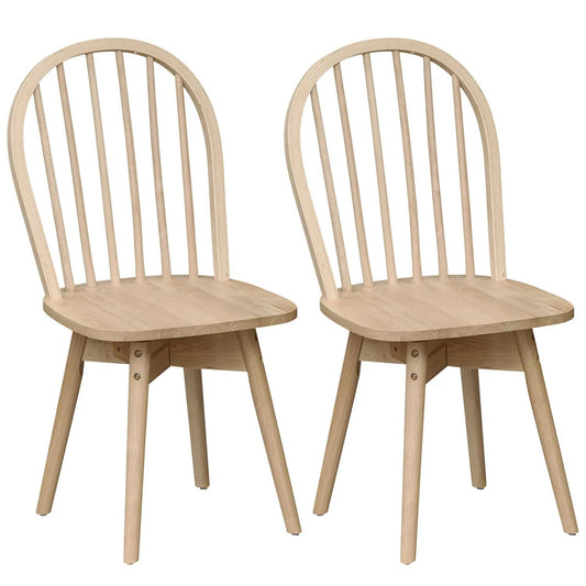 Swivel Windsor Dining Chairs Set of 2 Rubber Wood